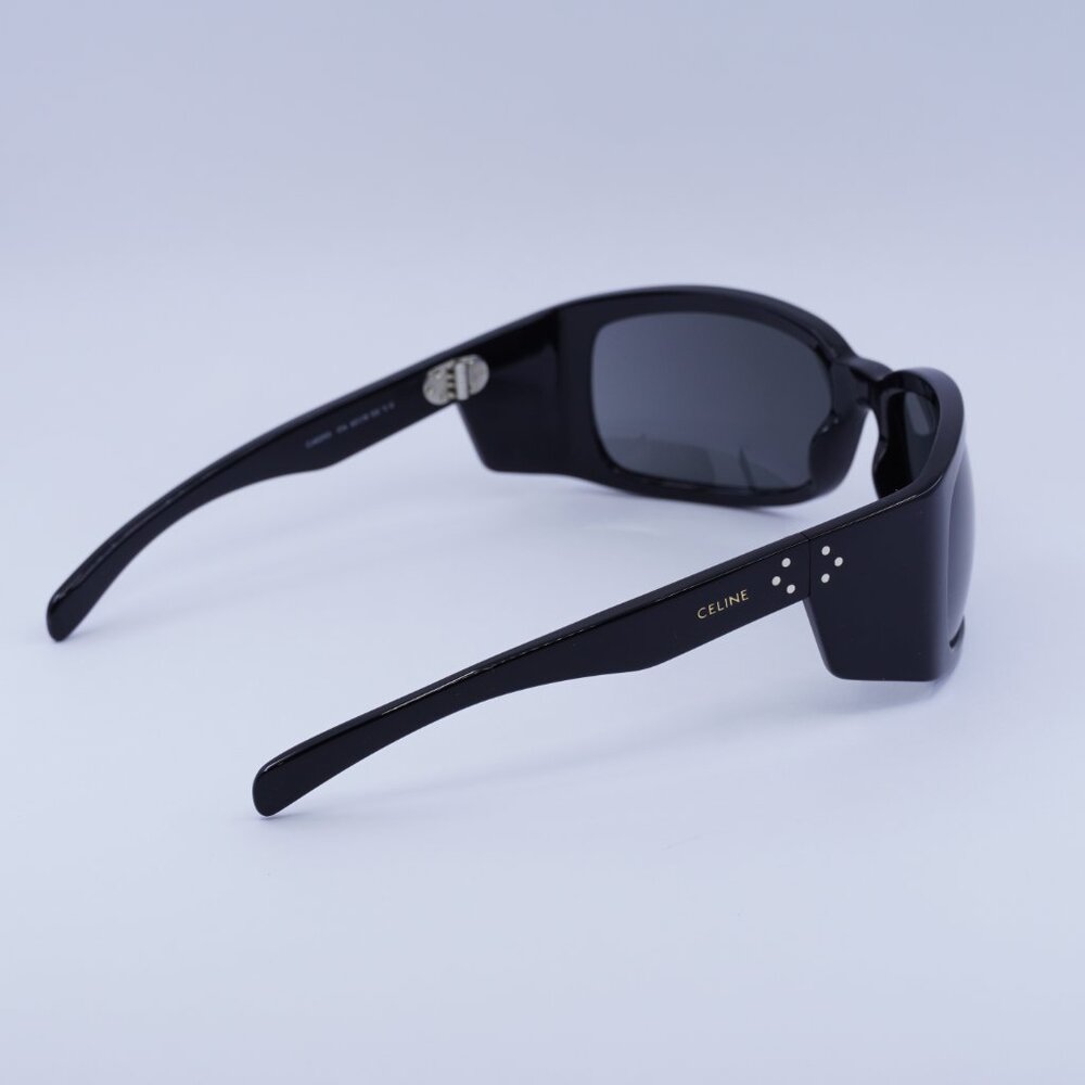 Celine CL40290I 01A Sunglasses Black Geometric Frame, Smoke Lenses - Picture 9 of 10